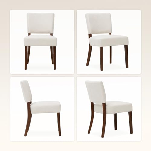 LZ ADVENTURES V Mid Century Modern Beige Upholstered Dining Chair Set (4 Pieces)