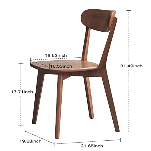 Mid-Century Modern Oak Dining Chairs with Curved Backrest, Walnut Finish (1)