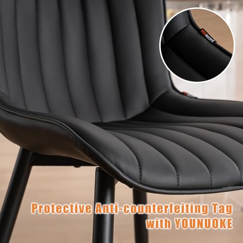 LZ ADVENTURES V Black Mid-Century Dining Chair Set with Metal Legs