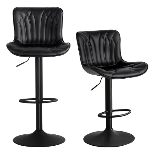 LZ ADVENTURES V 2-Pack Black Adjustable Bar Stools - 24 Inch Height