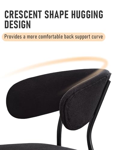 LZ ADVENTURES V Black Mid Century Modern Boucle Dining Chair Set (6 Pieces)