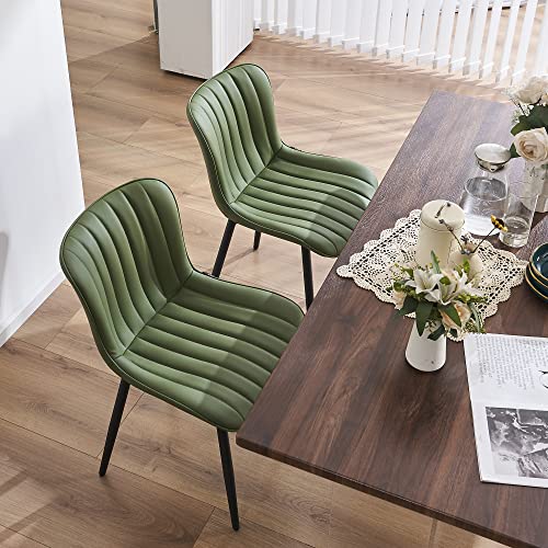 LZ ADVENTURES V Set of 2 Olive Green Mid-Century Modern Dining Chairs