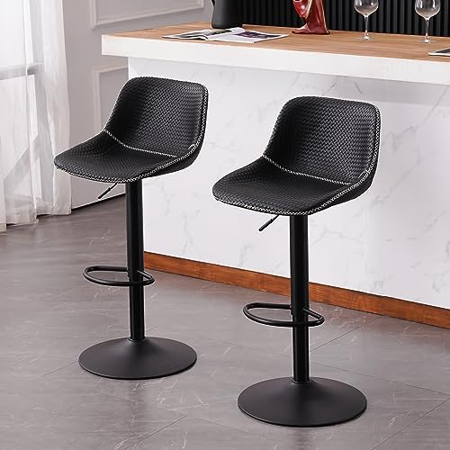 LZ ADVENTURES V Modern Adjustable Faux Leather Bar Stools for Kitchen Islands